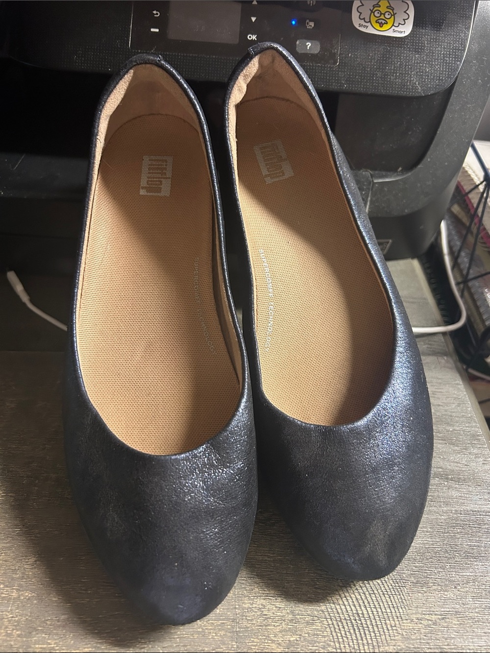 FitFlop Women's Shimmery Navy Ballet Flats